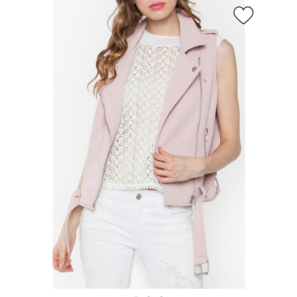 Sugar Lips  biker blush pink vest